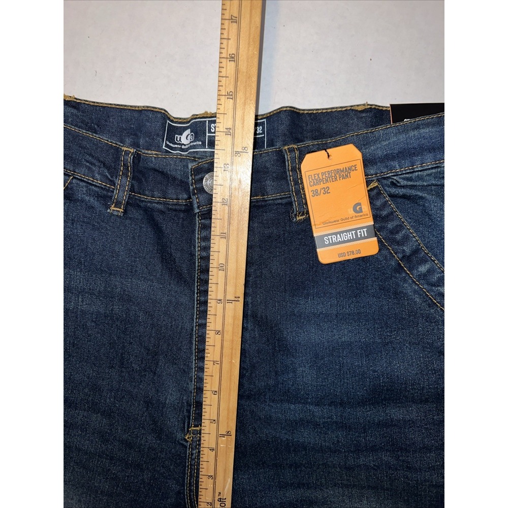 WGA Men's 38/32 Carpenters Flex Performance Pants Staright Fit‎ Orig. $78-New - Picture 6 of 9